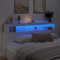 Festnight Testiera Letto con Scomparti, Testiera Letto Matrimoniale, Testiera LED in Legno Multistrato Bianca 220x18,5x103,5 cm