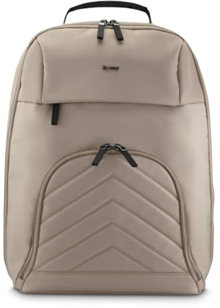 Hama Rucksack für Laptop (Laptopfach gepolstert für Laptops bis 16,2“, Tabletfach für 14,6“, Laptoprucksack mit 2 Vordertaschen und 1 Innenfach, ultraleichter Daypack) beige
