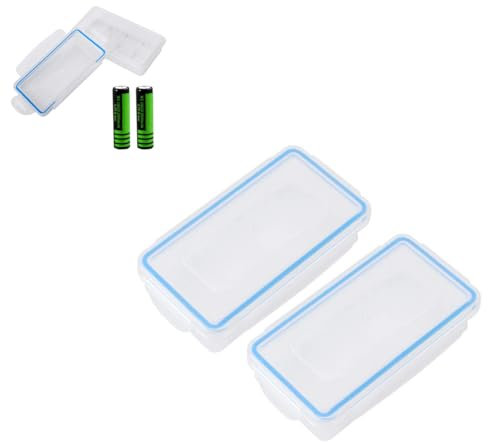 2PCS Battery Storage Box Case Holder Waterproof Batteries Protector Cover Wear Resistant Hard Plastic Waterproof Battery Storage Boxes Portable Battery Container Protector