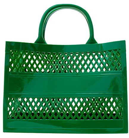 Sac fourre-tout tendance en PVC de grande capacité - Sac de plage en caoutchouc et silicone, Vert, Taille unique