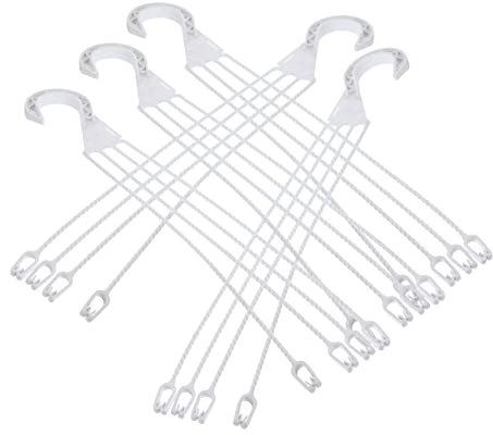 Yardwe 5st Hängender Becken-becken-haken Aufhängehaken Für Pflanzen Hängender Pflanzgefäßhalter Hängende Laternenhaken Pflanzenaufhänger Haken Für Blumentöpfe Blumentopfkette Plastik Weiß