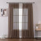 Joydeco 2er Set H245 x B140 cm Braun Transparent Vorhang Schiene Gardinen mit Kräuselband Durchlässig Curtains Lang Vorhänge für Schienensystem Modern