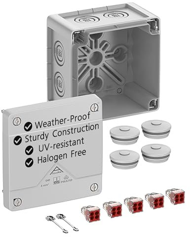Spelsberg Abox Pro SLK-4² - IP66/IP67/IP69 Junction Box with Cable Connectors Accessories - Electrical Enclosure with Floor-Fixed & Screwless Terminals - Rated 450V for Industrial & Outdoor (Grey)