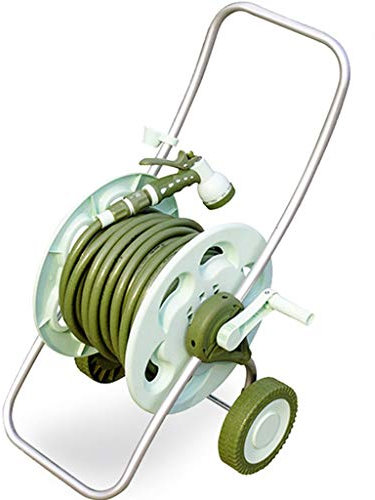 SFSLBFB Avvolgitubo da giardino resistente all'usura avvolgitubo carrello Home Depot Outdoor lavaggio auto acqua carrello portatile avvolgitubo da giardino carrello 2 ruote (colore: verde + tubo da 30