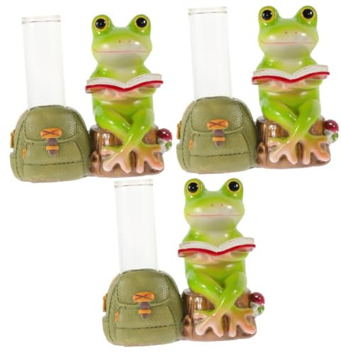 BESPORTBLE 3 Ensembles Vase Hydroponique Grenouille Filet Ornements De Jardin d'arts Vifs Système Bateau à Vapeur Titulaires Terrarium Bougie Chauffe-Plat Solaire Fontaine Vide Verre Colorful