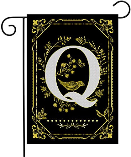 Gartenflagge Monogramm Q Outdoor Fahne Wetterfeste Camping-Flagge Doppelseitige Flag Für Wohnzimmer Außen Partys 30X45Cm