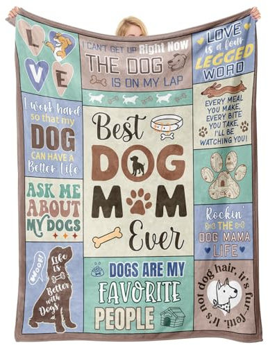 Einanmut Dog Mum Gifts, Dog Themed Gifts Fleece Blanket 50X60 | Dog Gifts for Women, Best Dog Mum Gifts, Funny Dogs Lover Gifts, Mother's Day Birthday Gifts for Women