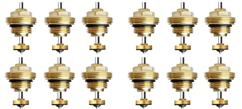 Rersduyt Underfloor Heating Manifold, Pack of 12 Return Pin Valve Core M30 X 1.5, Return Pin Valve Core, Thermostatic Valve Core