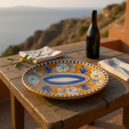 La Maison Unique: Piatto Ovale in Ceramica di Vietri – 30 cm | Decori Tradizionali Costiera Amalfitana 1904250913