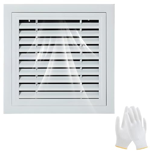 20cm X 20cm-60cm X 60cm Griglia Aerazione Rettangolare di Alluminio Griglia Ventilazione per Una Ventilazione Efficiente Della Casa per Migliorare la Casa Nero Bianco(Bianco,50cm x 50cm/20in x 20in)