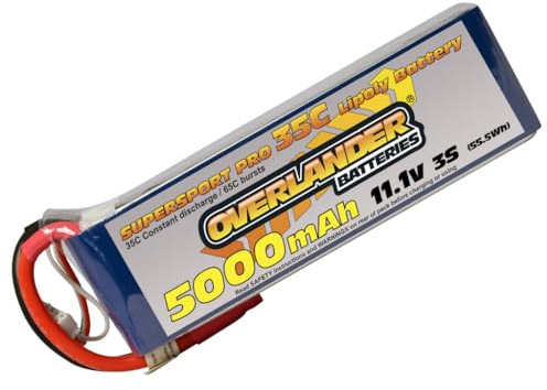 Overlander-Batteries 5000mAh 3S 35C Supersport Pro LiPo pour modèles RC (avec connecteur XT60)