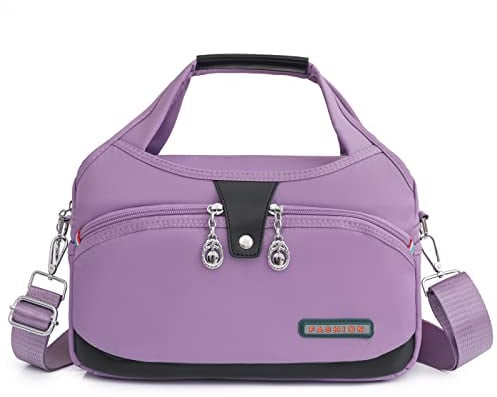 Suweir Borsa a mano da donna di taglia media - Borsa a tracolla idrorepellente con molti scomparti e tracolla larga - Borsa a spalla leggera e borsa crossbody per lavoro, shopping, ufficio, vita