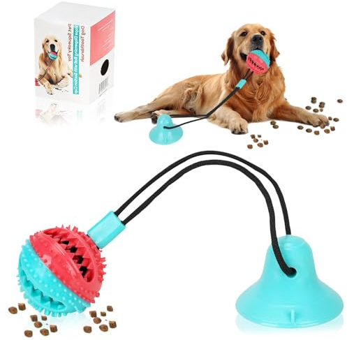 ZERRSAUGNAPF - Hundespielzeug Zerrspielzeug für Hund inkl. Zahnpflege, Hundespielzeug mit Saugnapf & Leckerli-Spender, Selbstbeschäftigung Hund, Für Kleine & Mittelgroße Hunde und Welpen (1PC,STIL-A)