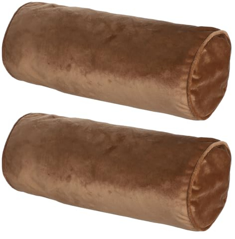 SHINEOFI Samt Kissenbezüge Zylindrisch 2 Stück 15X15X40Cm mit Verdecktem Reißverschluss für Nackenrollenbezug Ergonomisches Design für Wohnzimmer und Seitenschläfer