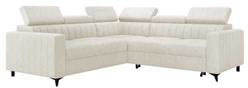 Mirjan24 Ecksofa Kiarge 2R2, symmetrisches Ecksofa, Eckcouch mit Einstellbare Kopfstützen für Wohnzimmer, Polsterecke, Sofa/Couch, Wohnlandschaft für Wohnzimmer (Flow 06)
