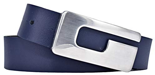 Bernd Götz Damen Leder Gürtel 30 mm marine Rindleder Koppelgürtel (80 cm)
