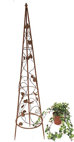 DanDiBo Rankhilfe Pyramide 082547 aus Metall 95 cm bis164 cm Kletterhilfe Rankgerüst Ranke (M - 118 cm)