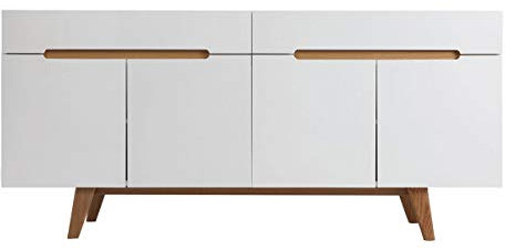 miliboo – Buffet skandinavischen weiß glänzend und Esche 180 cm Melka