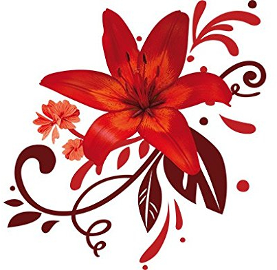 Bilderwelten Wandtattoo Lilie No.BP7 Lilientraum red, Größe HxB:60cm x 60cm