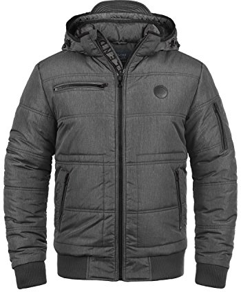 Blend BHBoris Herren Winterjacke Steppjacke Jacke gefüttert mit abnehmbarer Kapuze Reißverschlusstaschen Regular fit, Größe:M, Farbe:Granite (70147)
