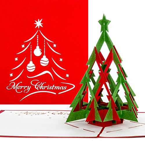 Pop-Up Weihnachtskarte Tannenbaum | Modern Merry Christmas, Weihnachtskarte mit Weihnachtsbaum, Pop Up Karte zu Weihnachten, 3D Karte, Christmas Greeting Card
