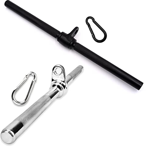 C.P. Sports Bizeps Trizeps Stange | 50 cm Stahl Griff gerade | Latzugstange kurz/Zugstange für Kabelzug, Seilzug – Trainingsstange für Krafttraining, Fitness, Home Gym