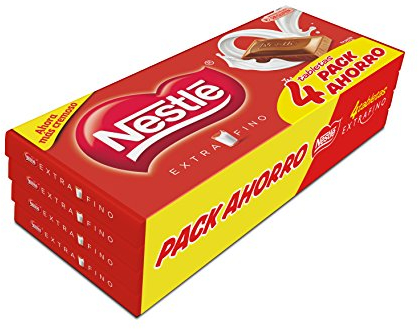 Nestlé Extrafino Chocolate con leche extrafino - Paquete de 4 x 31.25 gr - Total: 125 gr