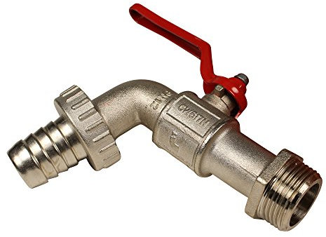 Auslaufventil mit Schlauchanschluss mit Hebelgriff aus Stahl 15bar, 3/8'' Anschlussgewinde