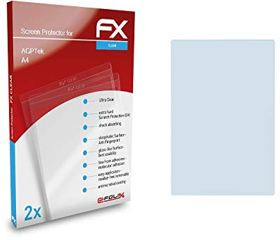 atFoliX Schutzfolie kompatibel mit AGPTek A4 Folie, ultraklare FX Displayschutzfolie (2X)