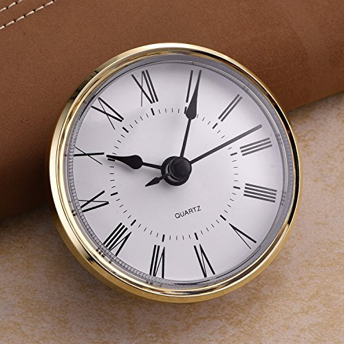 HICARER 2,8 Zoll (70 mm) Römische Ziffer Quarzuhr Einfügen mit Gold Trim
