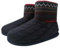 KuaiLu Knit Wool Warm Men Indoor Pull On Cosy Memory Foam Slipper Boots/Booties TPR Rubber Sole Non-Slip,Black Red,6 UK (7 US)