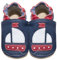 HOBEA-Germany Baby Krabbelschuhe Jungen, Kinderhausschuhe Jungen, Lederschuhe, Segelboot, 24/25 EU