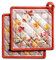 Maison d' Hermine Topflappen 100% Baumwolle hitzebeständig Set mit 2 Topflappen (20cm x 20cm) Hot Pads mit Schleife zum Grillen, Kochen, Grillen, Amarante – Erntedankfest/Weihnachten