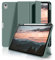 ZOYU Case for iPad Air 11-inch M2 2024 10.9 inch/iPad Air 5th 4th Generation 2022/2020 with Pencil Holder, Support Pencil Charging, Auto Sleep/Wake, Trifold Protective Case for Air 5/4 - Dark Green