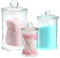 Skelang 3 Pcs Bocaux en verre hermétique, bocal de stockage, pot en verre avec couvercle, pour ranger le sel de bain, coton tige, boules de coton dans la salle de bain