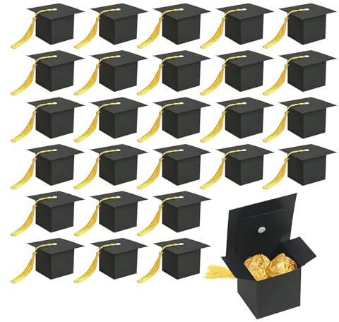 30 Pièces Boîtes à Chapeau de Graduation, Boîtes de Bonbons de Graduation, Boîte de Forme de Chapeau de Graduation, Graduation Boîte de Bonbons, Pour Les Décorations de Fête