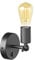 ledscom.de Vintage E27 Wand-Leuchte FETRO Schalter, schwarz, schwenkbar + LED Vintage gold max. 814lm extra-warmweiß 3-Stufen