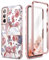 SURITCH Coque Samsung Galaxy S22 360 Degrés Bumper Souple Integrale Antichoc Etui Coque De Protection Avant et Arrière Housse Samsung Galaxy S22 5G 6.1 Pouces (Marbre Rose)