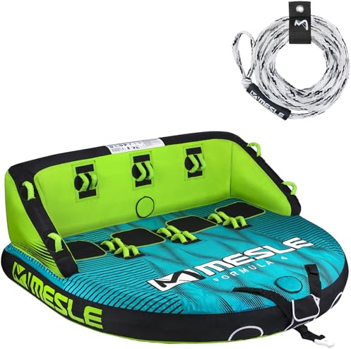 Mesle Funtube Formula, Set mit Leine, 2-4 Personen Tube Wassersport, Wasserreifen aufblasbar, Towable Tube für Kinder & Erwachsene, Schleppring für Boot & Jetski, Wasserring zum Ziehen