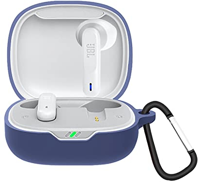 GIOPUEY Funda para JBL Wave 300TWS, Ultradelgado Silicona Case Cover, Anti-caída, JBL Wave 300TWS Funda - Azul Oscuro