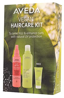 Aveda Vegan Haircare Kit Be Curly Shampoo250ml Nutri Plenish Leave In Conditioner200ml Curl enhancer