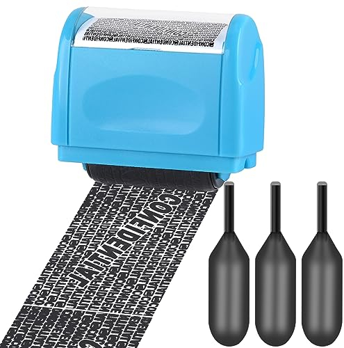 Xnourney Wide Data Defender Roller Stamp, Identity Theft Protection Roller Stamp,Confidential Address Blocker with 3 Refills, Information Blocker for Privacy ID Address Security