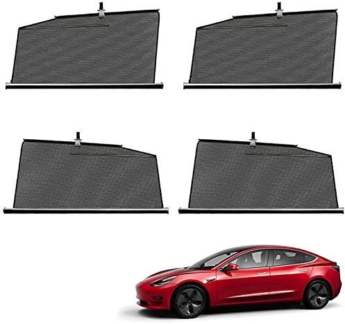 RVUEM Ausziehbarer Auto Sonnenschutz, Autofenster Rollo FüR Seitenfenster, Sonnenschutz FüR Auto Seitenfenster, FüR UV Und Blendschutz, FüR Tesla Modell 3/S/X/Y,Side Window,Model 3