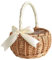 Cestas Pequeñas Mimbre Con Asa Aprox. 1,5 L, Boda Flor Canastilla, Cesta De Paja, Canastilla Para Comuniones, Cestas Tejidas Con Lazo, Cesta De Flores Tejida Para Boda Ceremonia Fiesta