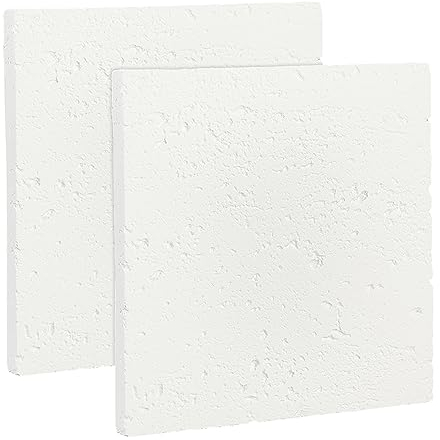 FINGERINSPIRE 2 Piezas Blanco Gesso Foto Atrezzo Adornos 9.8x9.8x1cm Cuadrado Joyería Cosméticos Decorativo Display Placa Pedestales Fotografía Prop Accesorios Bandeja para Lipsticks Joyería Shooting