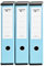 Box File Laminated Foolscap, Lockspring, Ring Pull & Catch, 75mm Spine, Assorted Box of 3, Pastel Blue