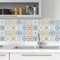 24pcs Light Moroccan Tile Stickers, Kitchen Bathroom Wall Tile Stickers Peel and Stick on Tile Transfers Covers Decals Self Adhesive Vinyl Waterproof Vintage Victorian Mosaic (15cm x 15cm, 6x6 inches)