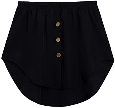Ladies Tulle Skirt Unteres Mini-Shirt, Damen-Erweiterungen, Oben, Alles, unten, Schichtung, Taille, Mini mit elastischem Hemdband, Verlängerungskleid für Frauen (Black, XXXL)