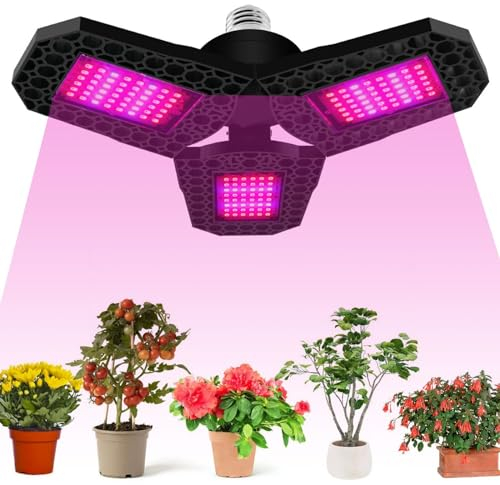 Lixada108 LED Pflanzenlampen-Pflanze wachsen Licht faltbar rot und blau Spektrum Pflanze Licht Triple Leaf Trellis Baumschule wachsen Lichter