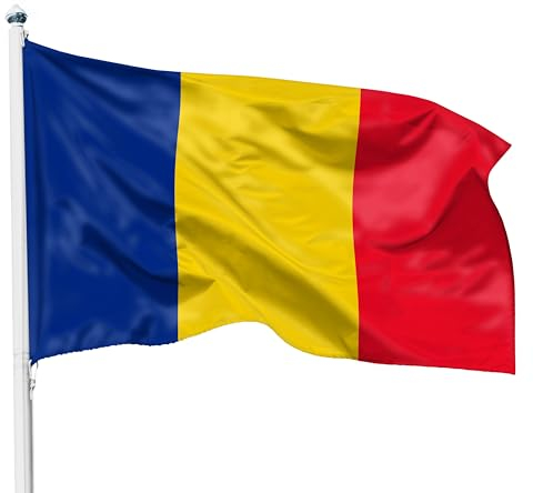 PHENO FLAGS Rumänien Flagge 90x150cm - wetterbeständige Fahne mit Messingösen, 100% Polyester, robuste Doppelnaht & in lebendigen Farben - ideal für Flaggen-Liebhaber